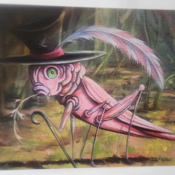 Pink Steampunk Grasshopper