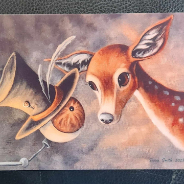 Deer Fawn~and EYE BALL Guy, with Top hat