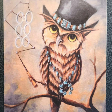 Paul the OWL~Pissed about Plastic~Top Hat~Turquoise