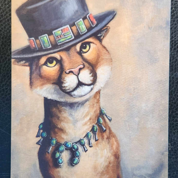 Mountain LION with Navajo Jewelry